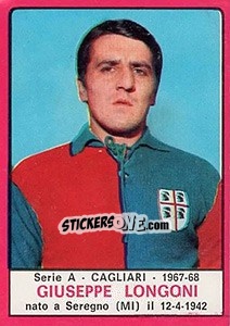 Sticker Giuseppe Longoni - Calciatori 1967-1968 n. 53 - Panini
