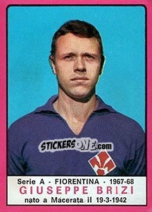 Sticker Giuseppe Brizi - Calciatori 1967-1968 n. 71 - Panini
