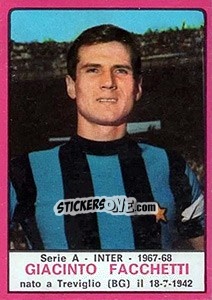 Sticker Giacinto Facchetti - Calciatori 1967-1968 n. 85 - Panini