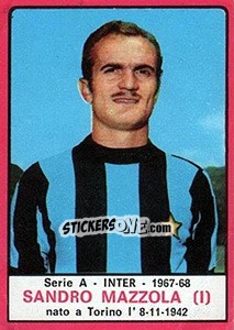 Sticker Sandro Mazzola - Calciatori 1967-1968 n. 90 - Panini