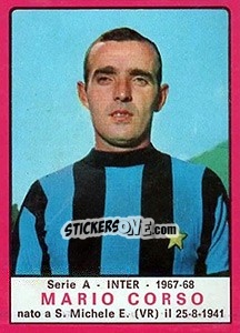 Sticker Mario Corso - Calciatori 1967-1968 n. 93 - Panini