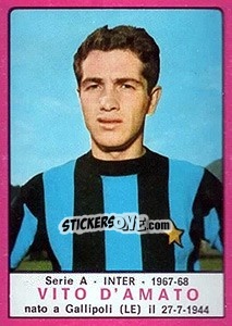 Cromo Vito D'Amato - Calciatori 1967-1968 n. 95 - Panini