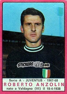 Cromo Roberto Anzolin - Calciatori 1967-1968 - Panini