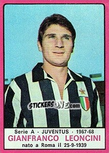 Cromo Gianfranco Leoncini - Calciatori 1967-1968 - Panini