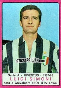 Sticker Luigi Simoni - Calciatori 1967-1968 n. 107 - Panini