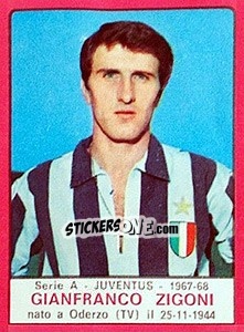 Sticker Gianfranco Zigoni - Calciatori 1967-1968 n. 108 - Panini