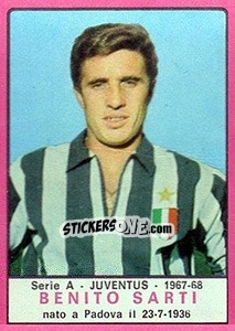 Sticker Benito Sarti - Calciatori 1967-1968 - Panini