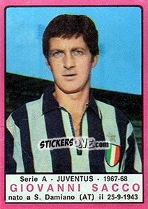 Figurina Giovanni Sacco - Calciatori 1967-1968 - Panini