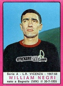 Sticker William Negri - Calciatori 1967-1968 - Panini