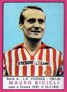 Figurina Mauro Bicicli - Calciatori 1967-1968 - Panini