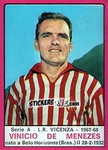 Sticker Vinicio De Menezes - Calciatori 1967-1968 n. 124 - Panini