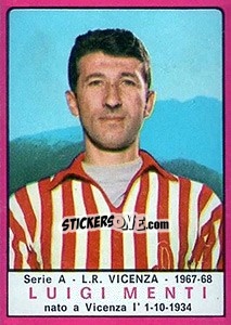 Sticker Luigi Menti - Calciatori 1967-1968 n. 126 - Panini