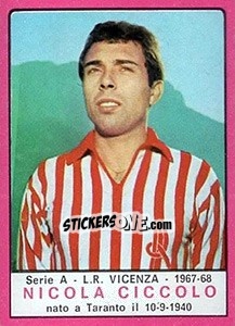 Cromo Nicola Ciccolo - Calciatori 1967-1968 - Panini