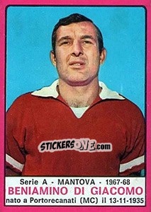 Sticker Beniamino Di Giacomo - Calciatori 1967-1968 n. 140 - Panini