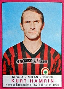 Sticker Kurt Hamrin - Calciatori 1967-1968 n. 155 - Panini