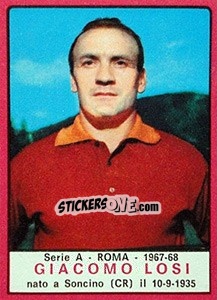 Cromo Giacomo Losi - Calciatori 1967-1968 - Panini