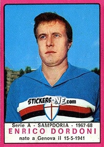 Sticker Enrico Dordoni - Calciatori 1967-1968 n. 196 - Panini