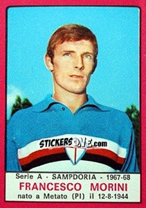 Sticker Francesco Morini - Calciatori 1967-1968 n. 199 - Panini