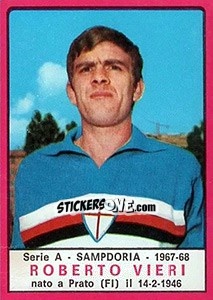 Sticker Roberto Vieri - Calciatori 1967-1968 n. 202 - Panini