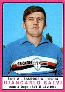 Sticker Giancarlo Salvi - Calciatori 1967-1968 n. 203 - Panini