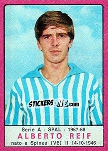 Sticker Alberto Reif - Calciatori 1967-1968 - Panini