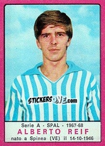 Cromo Alberto Reif - Calciatori 1967-1968 - Panini