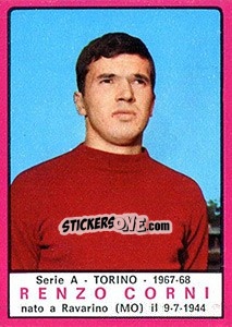 Cromo Renzo Corni - Calciatori 1967-1968 - Panini