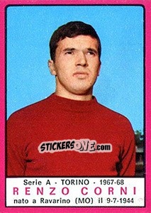 Figurina Renzo Corni - Calciatori 1967-1968 - Panini