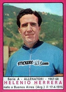 Cromo Helenio Herrera - Calciatori 1967-1968 - Panini