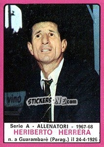 Sticker Heriberto Herrera - Calciatori 1967-1968 n. 262 - Panini