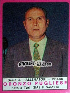 Figurina Oronzo Pugliese - Calciatori 1967-1968 - Panini