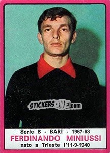 Sticker Ferdinando Miniussi - Calciatori 1967-1968 - Panini