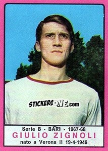 Sticker Giulio Zignoli - Calciatori 1967-1968 n. 272 - Panini
