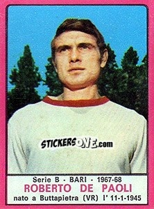 Cromo Roberto De Paoli - Calciatori 1967-1968 - Panini