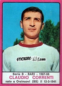 Cromo Claudio Correnti - Calciatori 1967-1968 - Panini