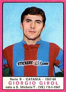 Sticker Giorgio Girol - Calciatori 1967-1968 n. 290 - Panini