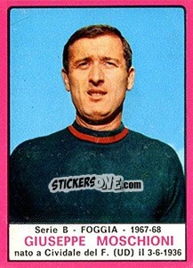 Sticker Giuseppe Moschioni - Calciatori 1967-1968 n. 305 - Panini