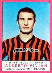 Sticker Alberto Vivian - Calciatori 1967-1968 - Panini