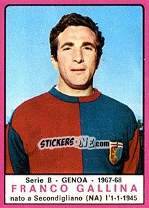 Sticker Franco Gallina - Calciatori 1967-1968 - Panini