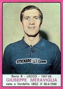 Sticker Giuseppe Meraviglia - Calciatori 1967-1968 n. 344 - Panini
