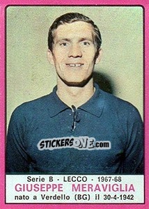 Sticker Giuseppe Meraviglia - Calciatori 1967-1968 - Panini