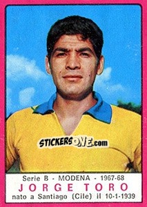 Sticker Jorge Toro - Calciatori 1967-1968 - Panini