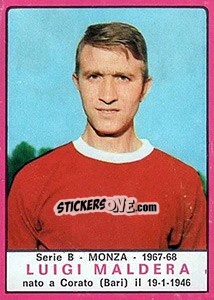 Figurina Luigi Maldera - Calciatori 1967-1968 - Panini