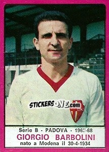 Sticker Giorgio Barbolini - Calciatori 1967-1968 n. 426 - Panini