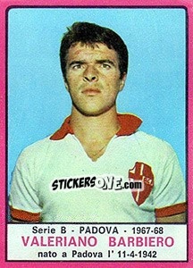 Sticker Valeriano Barbiero - Calciatori 1967-1968 - Panini