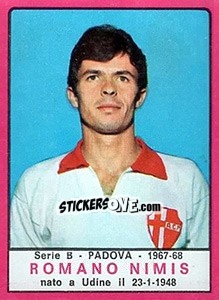 Sticker Romano Nimis - Calciatori 1967-1968 - Panini
