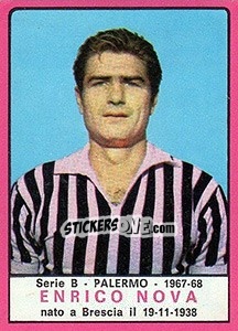 Sticker Enrico Nova - Calciatori 1967-1968 - Panini