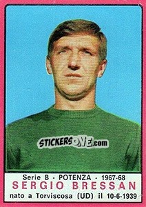Sticker Sergio Bressan - Calciatori 1967-1968 n. 476 - Panini