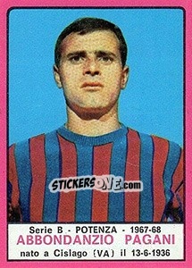 Sticker Abbondanzio Pagani - Calciatori 1967-1968 n. 486 - Panini