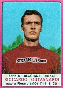 Figurina Riccardo Giovanardi - Calciatori 1967-1968 - Panini